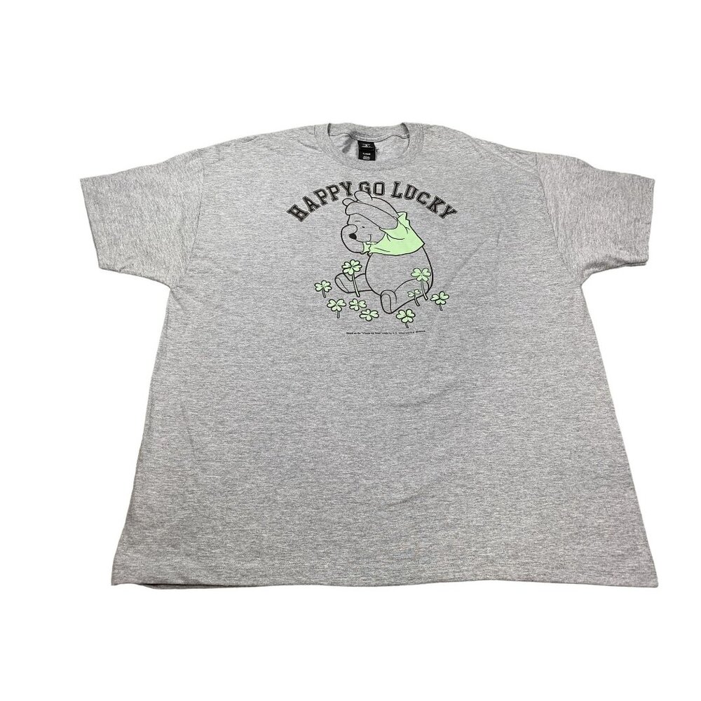 Winnie The Pooh "Happy Go Lucky" Womens XL Graphic Tee Hanes Beefy-T